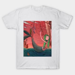 mermaid trapped in net T-Shirt